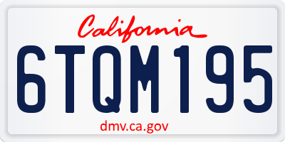 CA license plate 6TQM195