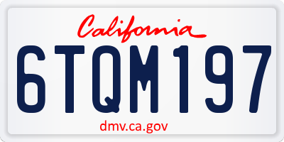 CA license plate 6TQM197