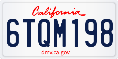 CA license plate 6TQM198