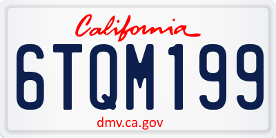 CA license plate 6TQM199