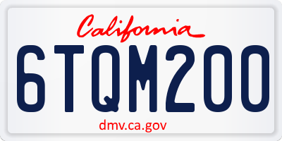 CA license plate 6TQM200