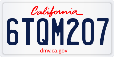 CA license plate 6TQM207