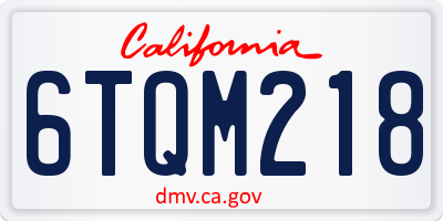 CA license plate 6TQM218