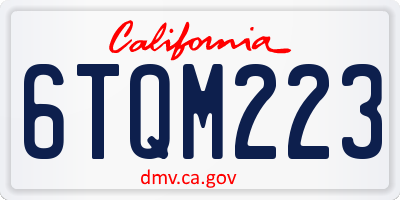 CA license plate 6TQM223