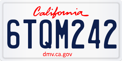 CA license plate 6TQM242