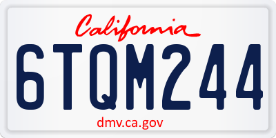 CA license plate 6TQM244