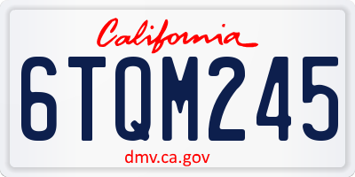 CA license plate 6TQM245