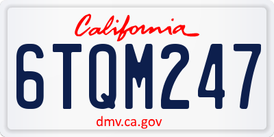 CA license plate 6TQM247