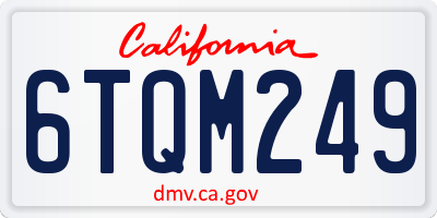 CA license plate 6TQM249