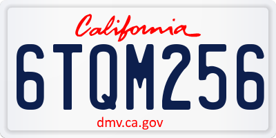 CA license plate 6TQM256