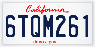 CA license plate 6TQM261