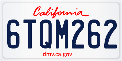 CA license plate 6TQM262