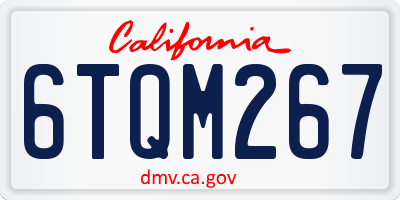 CA license plate 6TQM267