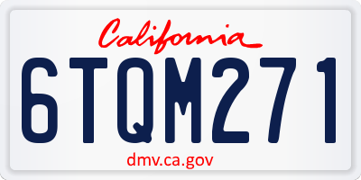 CA license plate 6TQM271