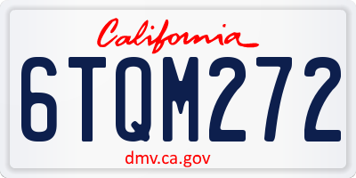 CA license plate 6TQM272