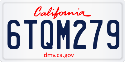 CA license plate 6TQM279