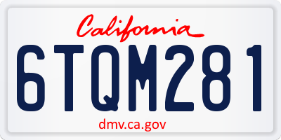 CA license plate 6TQM281