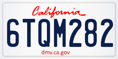 CA license plate 6TQM282