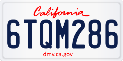 CA license plate 6TQM286