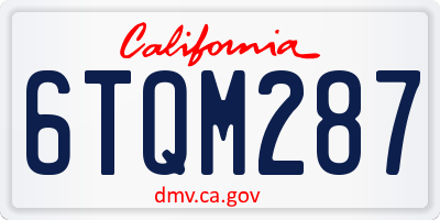 CA license plate 6TQM287