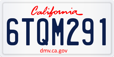 CA license plate 6TQM291