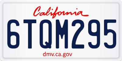 CA license plate 6TQM295