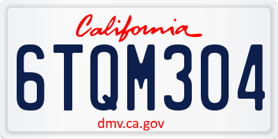 CA license plate 6TQM304