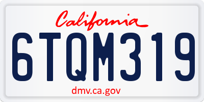 CA license plate 6TQM319