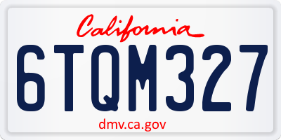 CA license plate 6TQM327