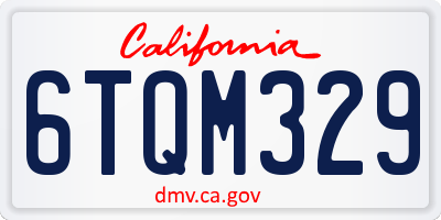 CA license plate 6TQM329