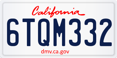 CA license plate 6TQM332