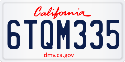 CA license plate 6TQM335