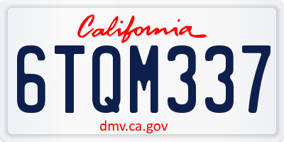 CA license plate 6TQM337