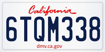 CA license plate 6TQM338