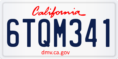 CA license plate 6TQM341