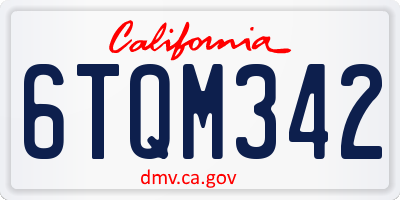 CA license plate 6TQM342