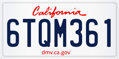 CA license plate 6TQM361