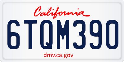 CA license plate 6TQM390