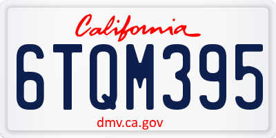 CA license plate 6TQM395