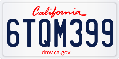 CA license plate 6TQM399