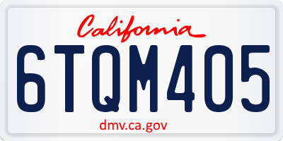 CA license plate 6TQM405