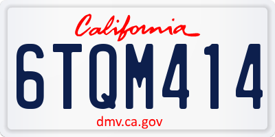 CA license plate 6TQM414