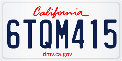 CA license plate 6TQM415