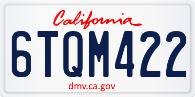 CA license plate 6TQM422