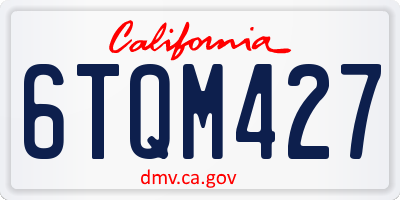 CA license plate 6TQM427