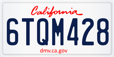 CA license plate 6TQM428