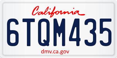 CA license plate 6TQM435