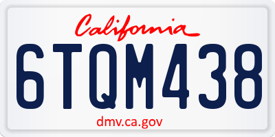 CA license plate 6TQM438