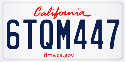 CA license plate 6TQM447