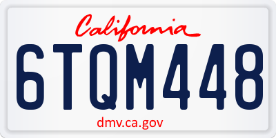 CA license plate 6TQM448